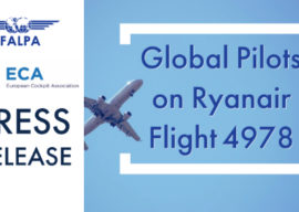 Press Release ECA/IFALPA: Global Pilots on Ryanair Flight 4978