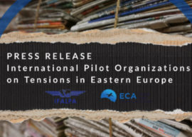 Press Release ECA/IFALPA on Tensions in Eastern Europe