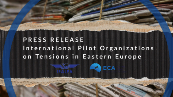 Press Release ECA/IFALPA on Tensions in Eastern Europe